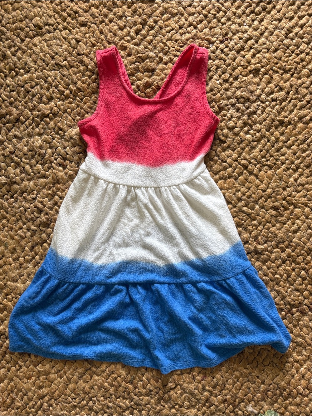 Cat & Jack Girls' Sleeveless Colorblock Tank Dress - Red, White & Blue